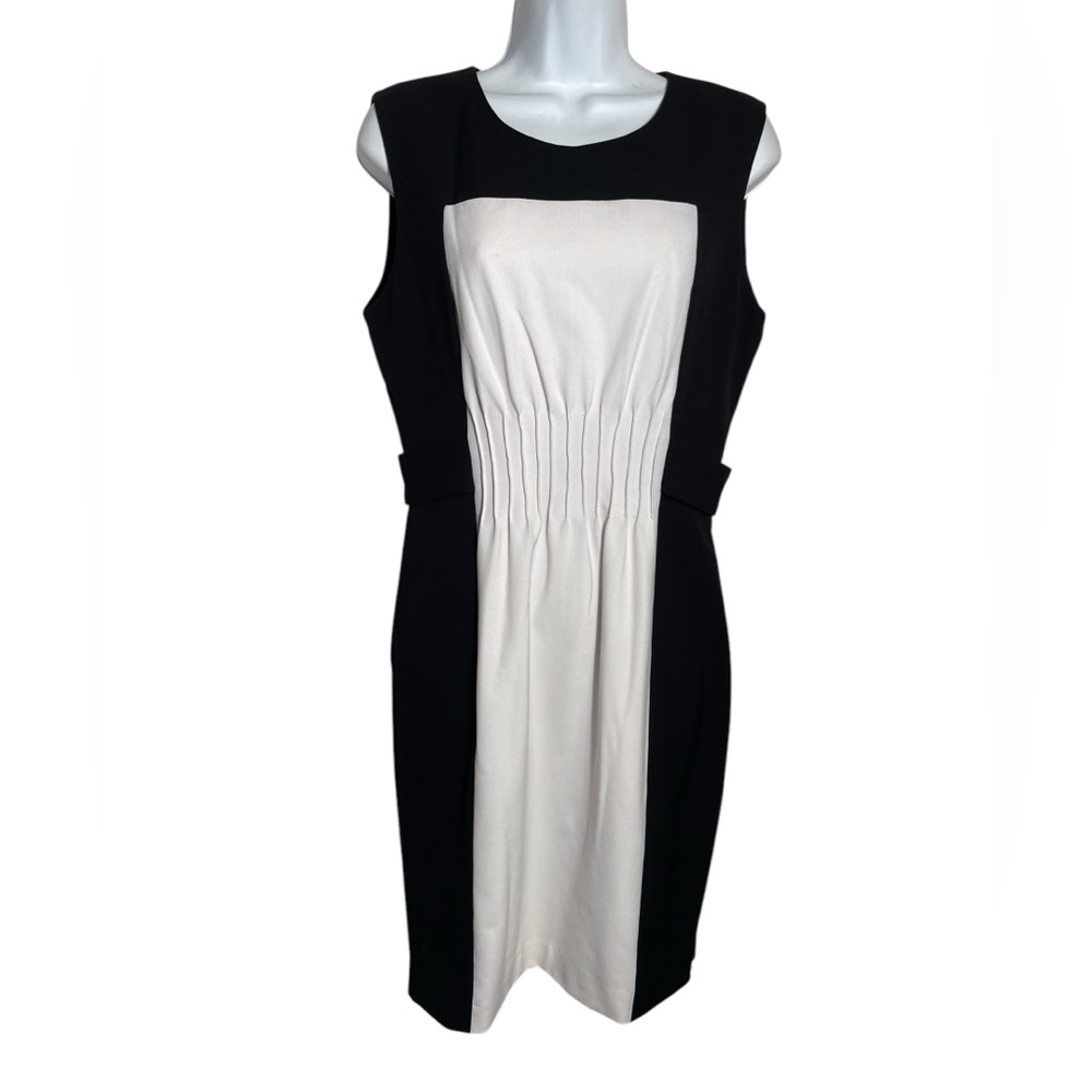 Calvin Klein dress size 8 classic black & white sheath dress PERFECT 🖤🤍🖤‎